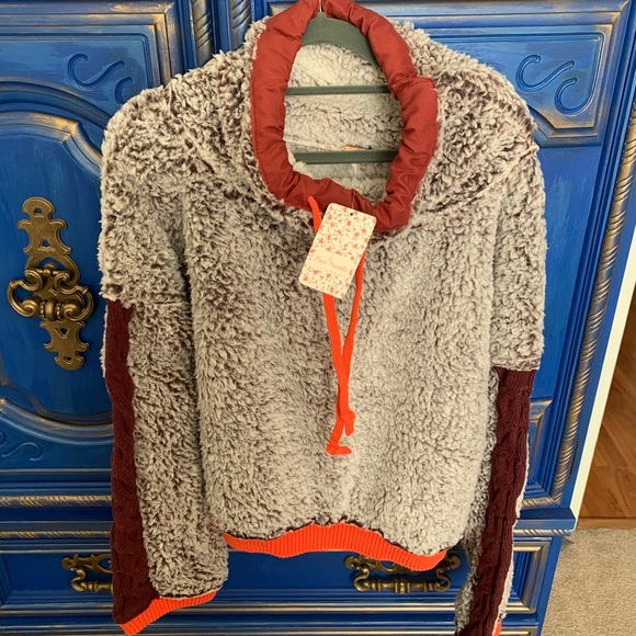 Free People Sweaters - New! Free People Wild Heart Shearling Pullover XL